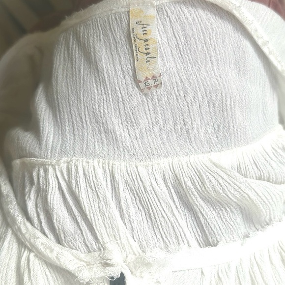 Free People XS EUC Oversized Crinkle-Wrinkle Dolman Sleeve Button Front Blouse - Picture 9 of 11